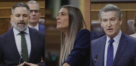 Santiago Abascal, Miriam Nogueras y Alberto Núñez Feijóo