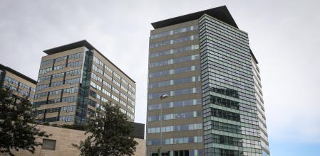 La torre Diagonal Mar, en la calle Josep Pla de Barcelona