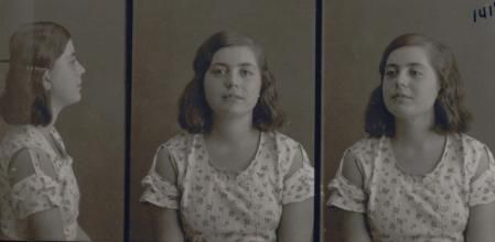 Juana Doña cuando fue detenida por celebrar una reunión clandestina en contra de la pena de muerte. <br>