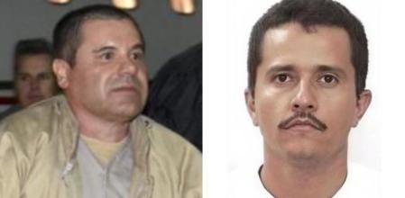 A la izquierda, 'El Chapo' Guzmán. A la derecha, 'El Mencho'.