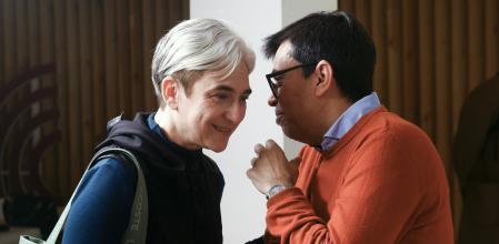 La exalcaldesa Ada Colau, hoy, con su delfín Gerardo Pisarello