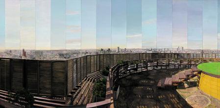 Félix de la Concha, 'Torres Blancas. En la terraza, de fin a inicio de la temporada de piscina’, detalle&nbsp;