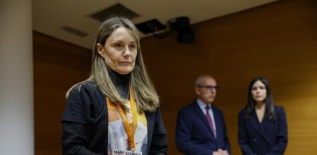 La presidenta de Asociación de Víctimas Mortales de la Dana, Rosa Álvarez, a su llegada a la comisión de investigación sobre de la dana en las Corts&nbsp;
