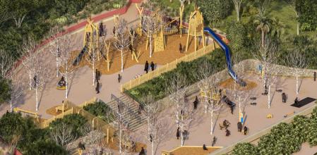 Recreación de la futura zona infantil del Parc Dalmau de Calella .