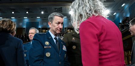 El general Caine asistió el martes pasado al discurso de Trump del estado de la Unión en el Capitolio de Washington