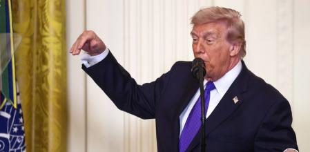 Donald Trump, en la comparecencia de este lunes