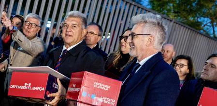 FOTO ALEX GARCIA LA CANDIDATURA DE JOAN LAPORTA PRESENTA LAS FIRMAS DE APOYO PARA LAS ELECCIONES A LA PRESIDENCIA DEL FC BARCELONA 2026/03/02