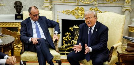 Friedrich Merz, junto a Donald Trump el martes en el desapacho oval de la Casa Blanca el 3 de marzo del 2026&nbsp;