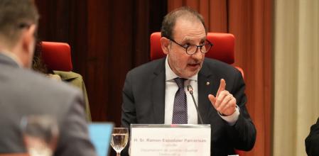 El conseller de Justicia, Ramon Espadaler, ayer, presentando el presupuesto de su departamento