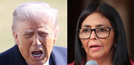El presidente de Estados Unidos, Donald Trump, y la presidenta encargada de Venezuela, Delcy Rodríguez&nbsp;
