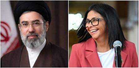 Mojtaba Jamenei y Delcy Rodríguez.