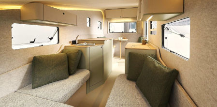 Esta inteligente caravana extensible casi dobla su tamaño con solo pulsar un botón