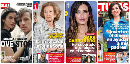 Feliciano y Sandra, Doña Sofía, Sara Carbonero y Rosa de ‘Pasapalabra’ protagonizan las portadas