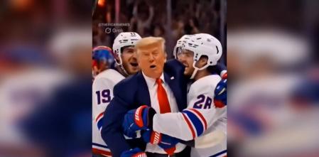 Donald Trump difunde un vídeo con IA jugando al hockey contra Canadá
