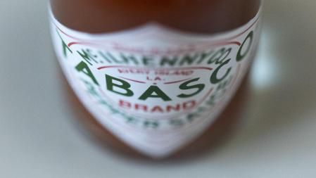 A bottle of Tabasco branded hot sauce is seen in a ktichen in Warsaw, Poland on May 9, 2020. (Photo by Jaap Arriens/NurPhoto)