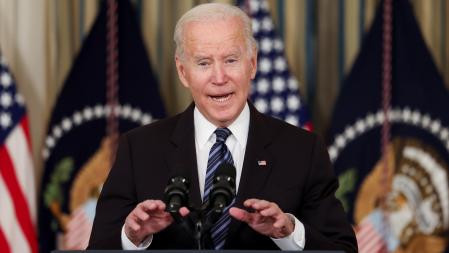 Joe Biden, durante la comparecencia en la que pidió a los demócratas que votaran 
