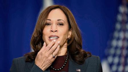 BRANDYWINE, MARYLAND - DECEMBER 13: U.S. Vice President Kamala Harris talks about the effect of pollution on her sight and taste remarks at the Prince George#{emoji}146;s County Brandywine Maintenance Facility on December 13, 2021 in Brandywine, Maryland. The county is working to electrify its entire vehicle fleet. During the visit Harris announced the Biden Administration's new Electric Vehicle Charging Action Plan that works to fast-track investments from the Bipartisan Infrastructure Law and create a joint electric vehicles office between the departments of Energy and Transportation. Chip Somodevilla/Getty Images/AFP == FOR NEWSPAPERS, INTERNET, TELCOS & TELEVISION USE ONLY ==