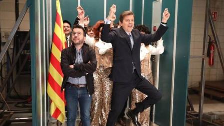 Pere Aragonès en el famoso ascensor del Late Xou de Marc Giró