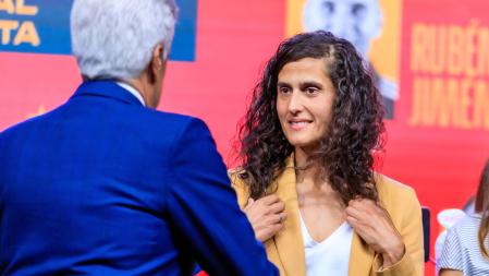 Montse Tomé anuncia en rueda de prensa la lista de convocadas para la selección femenina de fútbol.