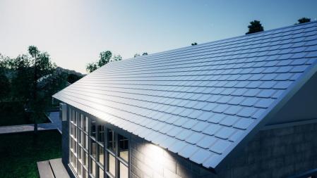 Ya se están empezando a ver tejas solares de distintas formas. 