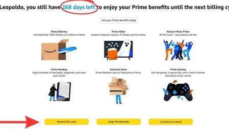 Amazon no facilita el proceso de baja.