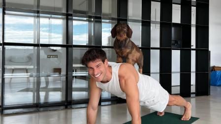 Cesc Escolà durante un entrenamiento con Kiwi.&nbsp;