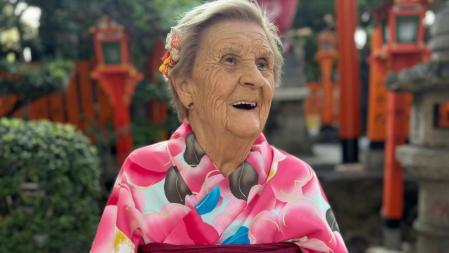 Rosa Vallejo en su viaje a Japón.&nbsp;