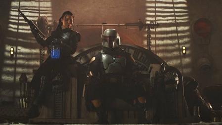 Una imagen de la escena post-créditos de 'The Mandalorian'.