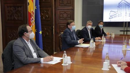 Soler, Puig, Climent y Colomer, en su reunión con los empresarios este jueves.