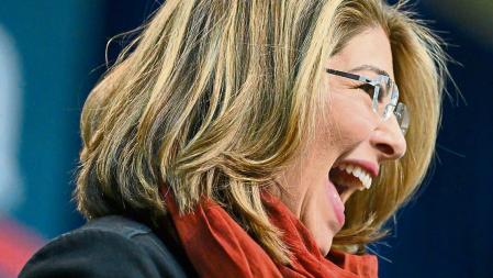 DES MOINES, IA - NOVEMBER 09: Author Naomi Klein speaks at the Climate Crisis Summit before introducing U.S. Rep. Alexandria Ocasio-Cortez (D-NY) at Drake University on November 9, 2019 in Des Moines, Iowa. Klein and Ocasio-Cortez have been campaigning in support of Democratic Presidential candidate Bernie Sanders (I-VT). (Photo by Stephen Maturen/Getty Images)