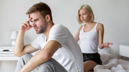 Married couple arguing