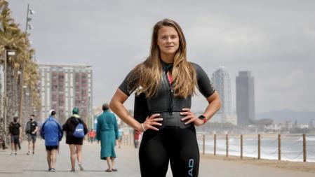 Fanny Kuhn, en La Barceloneta, el pasado lunes