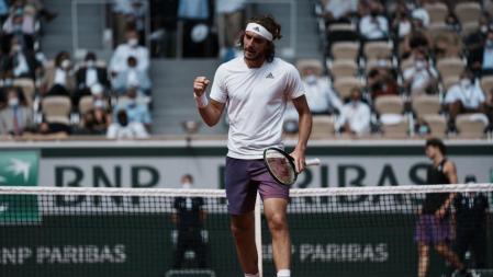 Stefanos Tsitsipas, durante su semifinal ante Sasha Zverev