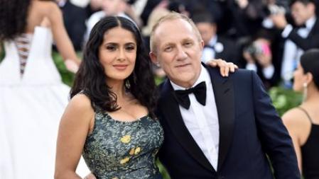 François Pinault, propietario del Stade Rennes, y su esposa, Salma Hayek