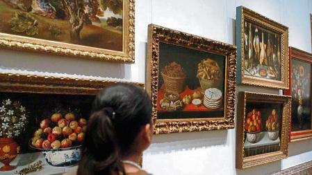 ESPAÑA-COLECCION NASEIRO:MD54. Madrid, 18/07/06.- Una mujer observa varias de las obras que forman parte de la colección de bodegones españoles de Rosendo Naseiro, presentada esta mañana, que ha sido adquirida por el Estado por 26 millones de euros, como dación en pago de impuestos del BBVA, y que pasará a formar parte de los fondos del Museo del Prado. EFE/Juan M. Espinosa
