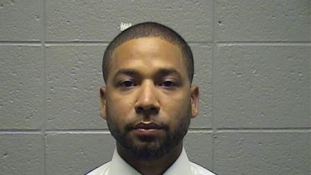 Una fotografía de Jussie Smollett al ser fichado.