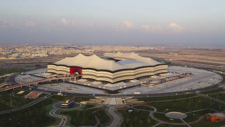 DOHA, QATAR - DECEMBER 19: A general view Al Bayt Stadium on December 19, 2019 at Al Khor City, Qatar. (Photo by Marcio Machado/Eurasia Sport Images/Getty Images)