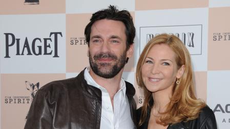 Actors John Hamm and Jennifer Westfeldt during The 2011 Film Independent Spirit Awards