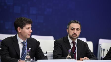 Mustafá Suleyman (d), junto a Sam Altman, en una imagen de archivo.&nbsp;