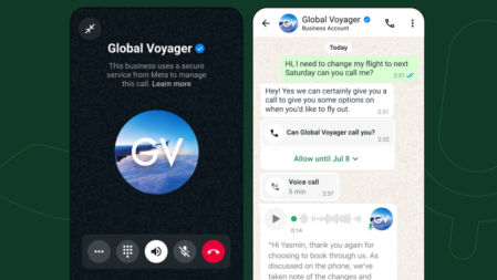 Chat empresarial con llamada al cliente.
