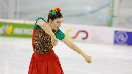 La patinadora durante una competición