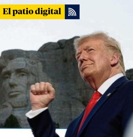 El gato Larry se ríe de Trump