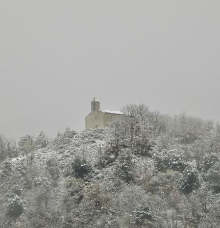 Ermita de Sant Grau tras la nevada.