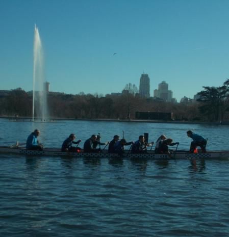 El géiser de los remeros de la Casa de Campo.