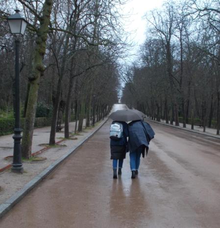 Días de lluvia en marzo en Madrid.