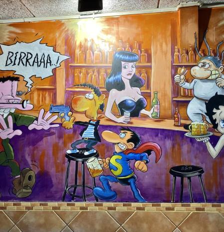 Mural del artista  Ivan Bertran (Estar) en el Bar Vila’s.