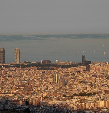 Tórrido atardecer en Barcelona.