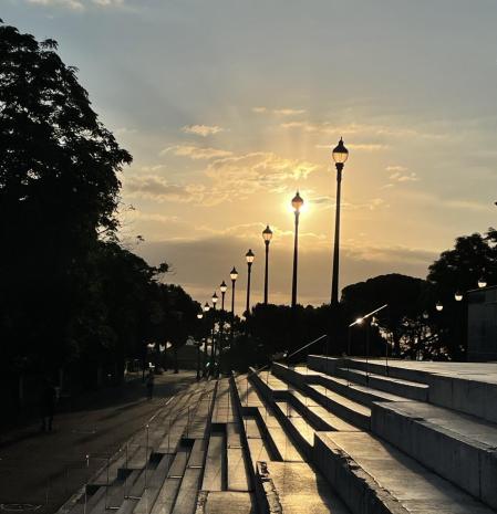 La luz del amanecer en Montjuïc.