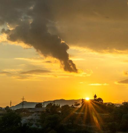 Puesta de sol en Manlleu.