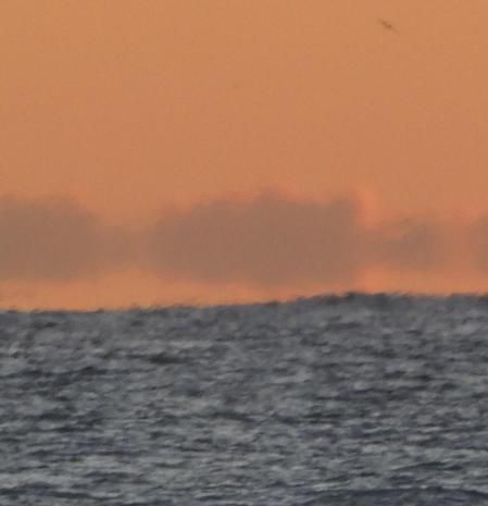 Efecto Fata Morgana en la playa de Gavà.